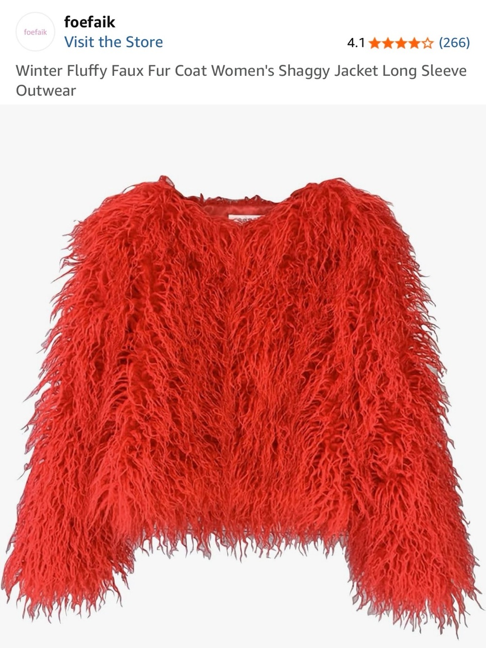 Women’s Red Faux Fur Jacket - Stylish Cozy Coat